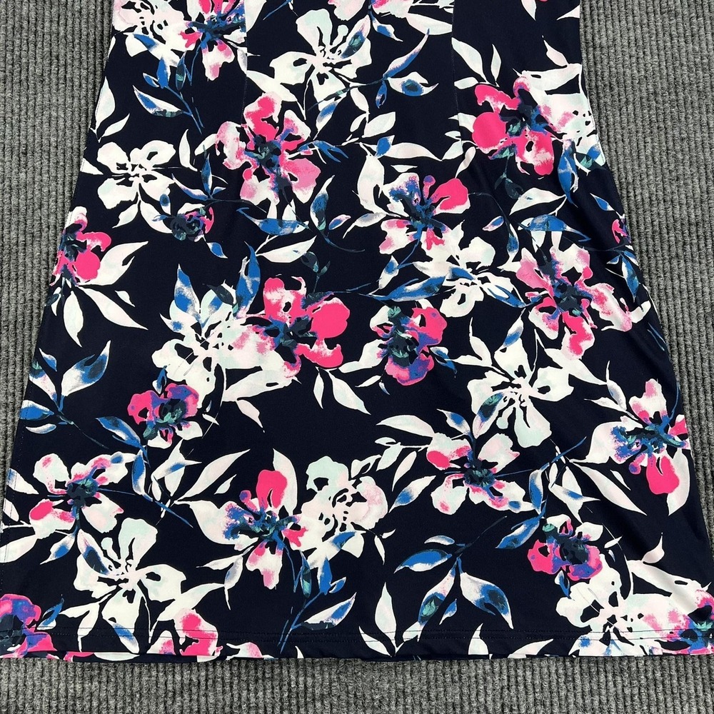 Jofit Navy Floral Sleeveless Polo Dress with Pink & White Accents - Picture 13 of 16